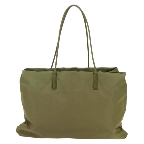 PRADA Tote Bag Nylon Khaki Silver Auth - Picture 3 of 16